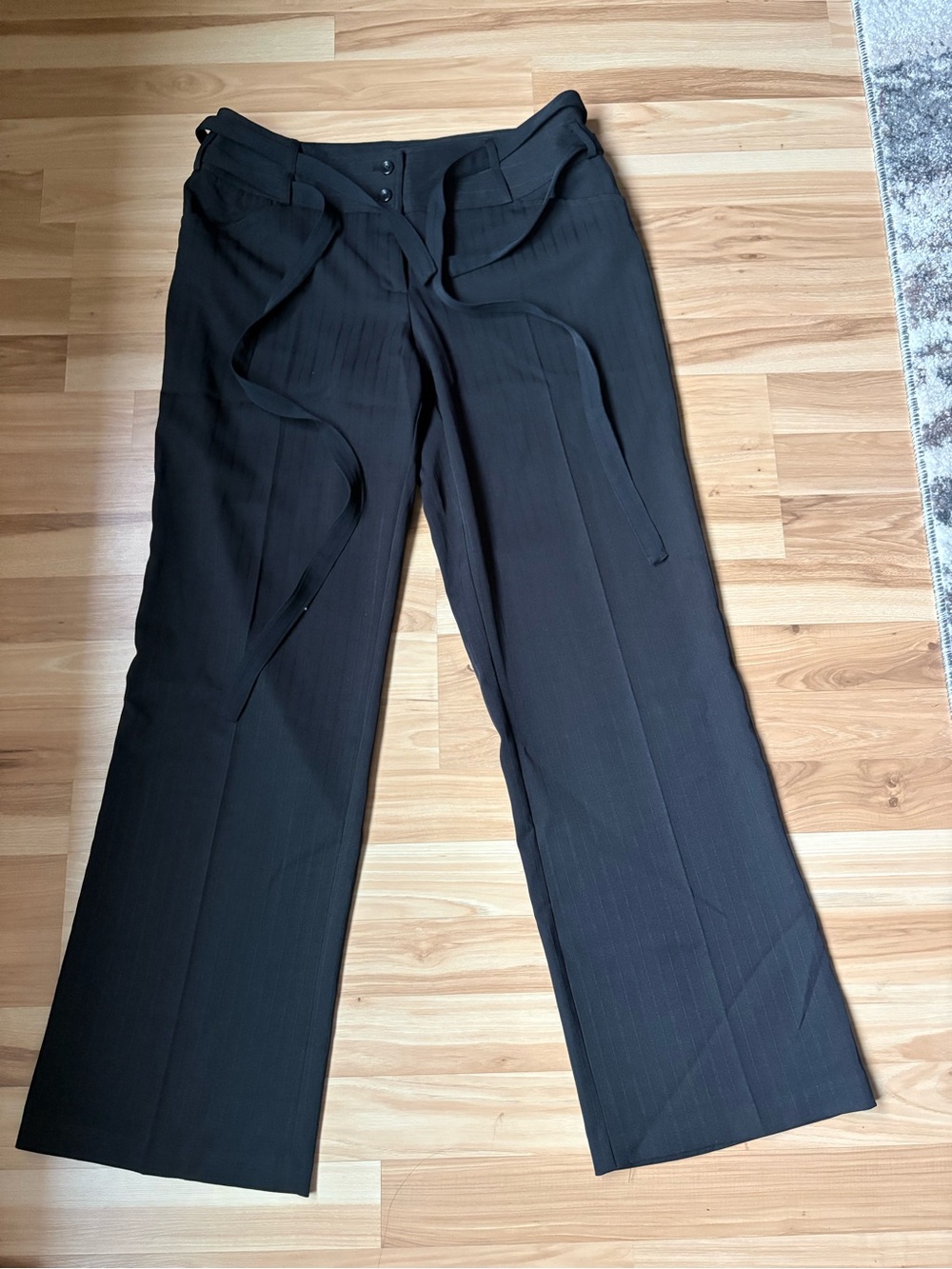 GNW Black Pinstripe Dress Pants